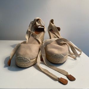 JCrew Lace Up Espadrille Wedges